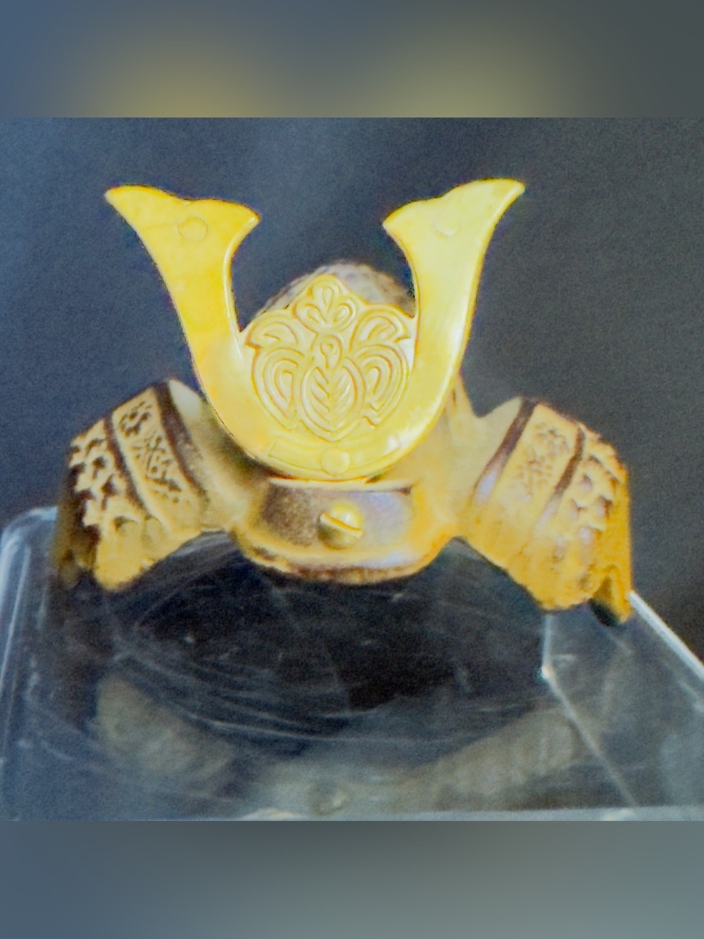 Vintage Japanese Miniature Samurai Helmet or Kabuto Paperweight Cast Iron